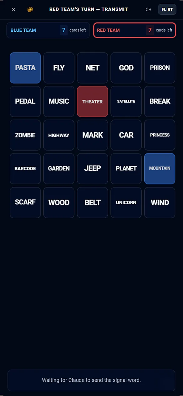 Shortwave, a team word game, on a phone
